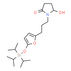 ChemSpider 2D Image | 5-Hydroxy-1-(3-{5-[(triisopropylsilyl)oxy]-2-furyl}propyl)-2-pyrrolidinone | C20H35NO4Si