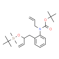 ChemSpider 2D Image | 2-Methyl-2-propanyl allyl[2-(2-{[dimethyl(2-methyl-2-propanyl)silyl]oxy}-3-buten-1-yl)phenyl]carbamate | C24H39NO3Si