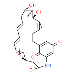 ChemSpider 2D Image | (5R,13S,14S,15R)-13,15-Dihydroxy-5-methoxy-14,16-dimethyl-2-azabicyclo[18.3.1]tetracosa-1(23),6,8,10,16,20-hexaene-3,22,24-trione | C26H33NO6