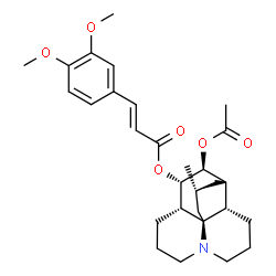 ChemSpider 2D Image | (5beta,6alpha,12alpha,15R)-6-Acetoxy-15-methyllycopodan-5-yl (2E)-3-(3,4-dimethoxyphenyl)acrylate | C29H39NO6