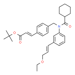 ChemSpider 2D Image | tert-butyl (2E)-3-(4-{[(cyclohexylcarbonyl){3-[(1E)-3-ethoxyprop-1-en-1-yl]phenyl}amino]methyl}phenyl)prop-2-enoate | C32H41NO4