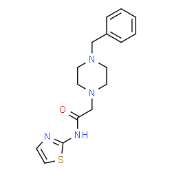 ChemSpider 2D Image | 2-(4-Benzyl-1-piperazinyl)-N-(1,3-thiazol-2-yl)acetamide | C16H20N4OS