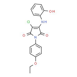ChemSpider 2D Image | 3-Chloro-1-(4-ethoxy-phenyl)-4-(2-hydroxy-phenylamino)-pyrrole-2,5-dione | C18H15ClN2O4