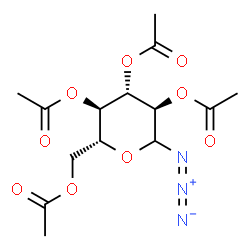 ChemSpider 2D Image | (2R,3R,4S,5R)-2-(Acetoxymethyl)-6-azidotetrahydro-2H-pyran-3,4,5-triyl triacetate | C14H19N3O9