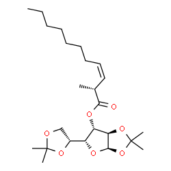 ChemSpider 2D Image | (3aR,5R,6S,6aR)-5-[(4R)-2,2-Dimethyl-1,3-dioxolan-4-yl]-2,2-dimethyltetrahydrofuro[2,3-d][1,3]dioxol-6-yl (2R,3Z)-2-methyl-3-undecenoate | C24H40O7