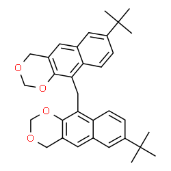 ChemSpider 2D Image | 10,10'-Methylenebis[7-(2-methyl-2-propanyl)-4H-naphtho[2,3-d][1,3]dioxine] | C33H36O4