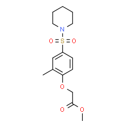 ChemSpider 2D Image | Methyl [2-methyl-4-(1-piperidinylsulfonyl)phenoxy]acetate | C15H21NO5S