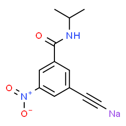 ChemSpider 2D Image | {[3-(Isopropylcarbamoyl)-5-nitrophenyl]ethynyl}sodium | C12H11N2NaO3