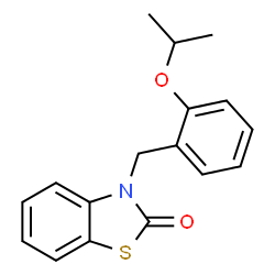 ChemSpider 2D Image | 3-(2-Isopropoxy-benzyl)-3H-benzothiazol-2-one | C17H17NO2S