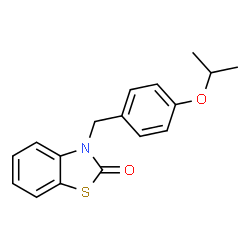 ChemSpider 2D Image | 3-(4-Isopropoxy-benzyl)-3H-benzothiazol-2-one | C17H17NO2S