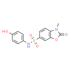 ChemSpider 2D Image | N-(4-Hydroxyphenyl)-3-methyl-2-oxo-2,3-dihydro-1,3-benzoxazole-6-sulfonamide | C14H12N2O5S