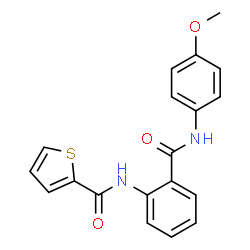 ChemSpider 2D Image | N-{2-[(4-Methoxyphenyl)carbamoyl]phenyl}-2-thiophenecarboxamide | C19H16N2O3S