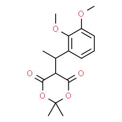 ChemSpider 2D Image | 5-[1-(2,3-Dimethoxyphenyl)ethyl]-2,2-dimethyl-1,3-dioxane-4,6-dione | C16H20O6
