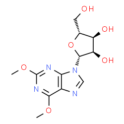 ChemSpider 2D Image | 2,6-Dimethoxy-9-(beta-D-ribofuranosyl)-9H-purine | C12H16N4O6