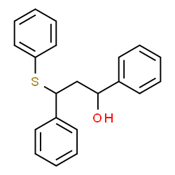 ChemSpider 2D Image | 1,3-Diphenyl-3-(phenylsulfanyl)-1-propanol | C21H20OS