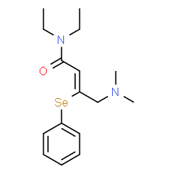 ChemSpider 2D Image | (2Z)-4-(Dimethylamino)-N,N-diethyl-3-(phenylselanyl)-2-butenamide | C16H24N2OSe