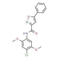 ChemSpider 2D Image | N-(4-Chloro-2,5-dimethoxyphenyl)-5-phenyl-1,2-oxazole-3-carboxamide | C18H15ClN2O4
