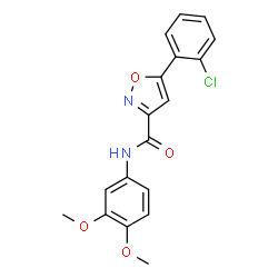 ChemSpider 2D Image | 5-(2-Chlorophenyl)-N-(3,4-dimethoxyphenyl)-1,2-oxazole-3-carboxamide | C18H15ClN2O4