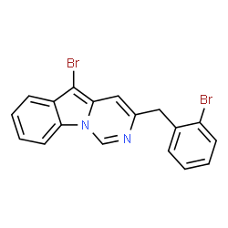 ChemSpider 2D Image | 5-Bromo-3-(2-bromobenzyl)pyrimido[1,6-a]indole | C18H12Br2N2