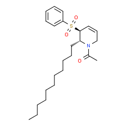 ChemSpider 2D Image | 1-[(2R,3S)-3-(Phenylsulfonyl)-2-undecyl-3,6-dihydro-1(2H)-pyridinyl]ethanone | C24H37NO3S