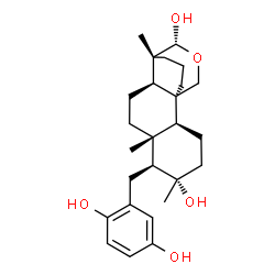 ChemSpider 2D Image | (13alpha,14beta,15R)-14-(2,5-Dihydroxybenzyl)-8,13-dimethyl-15,17-epoxypodocarpane-13,15-diol | C26H38O5