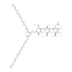 ChemSpider 2D Image | N-[(2S,3R,4E)-1-{[2-Acetamido-2-deoxy-beta-D-glucopyranosyl-(1->3)-beta-D-mannopyranosyl-(1->4)-beta-D-glucopyranosyl]oxy}-3-hydroxy-4-octadecen-2-yl]octadecanamide | C56H104N2O18