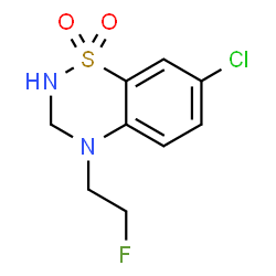 ChemSpider 2D Image | 7-Chloro-4-(2-fluoroethyl)-3,4-dihydro-2H-1,2,4-benzothiadiazine 1,1-dioxide | C9H10ClFN2O2S