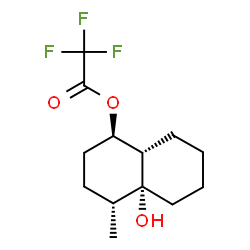 ChemSpider 2D Image | (1R,4R,4aR,8aS)-4a-Hydroxy-4-methyldecahydro-1-naphthalenyl trifluoroacetate | C13H19F3O3