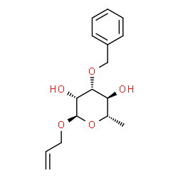 ChemSpider 2D Image | Allyl 3-O-benzyl-a-L-rhamnopyranoside | C16H22O5