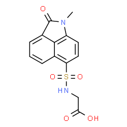 ChemSpider 2D Image | N-[(1-Methyl-2-oxo-1,2-dihydrobenzo[cd]indol-6-yl)sulfonyl]glycine | C14H12N2O5S