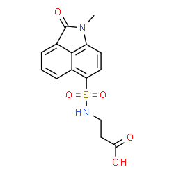 ChemSpider 2D Image | N-[(1-Methyl-2-oxo-1,2-dihydrobenzo[cd]indol-6-yl)sulfonyl]-beta-alanine | C15H14N2O5S