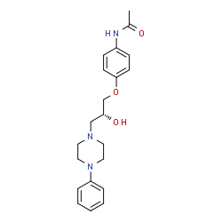 ChemSpider 2D Image | N-{4-[(2R)-2-Hydroxy-3-(4-phenyl-1-piperazinyl)propoxy]phenyl}acetamide | C21H27N3O3