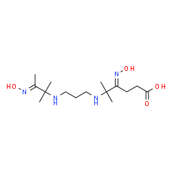 ChemSpider 2D Image | (4E)-4-(Hydroxyimino)-5-[(3-{[(3E)-3-(hydroxyimino)-2-methyl-2-butanyl]amino}propyl)amino]-5-methylhexanoic acid | C15H30N4O4