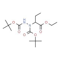 ChemSpider 2D Image | Bis(2-methyl-2-propanyl) 1-(1-ethoxy-1-oxo-2-butanyl)-1,2-hydrazinedicarboxylate | C16H30N2O6