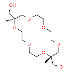 ChemSpider 2D Image | [(2S,12S)-2,12-Dimethyl-1,4,7,10,13,16-hexaoxacyclooctadecane-2,12-diyl]dimethanol | C16H32O8