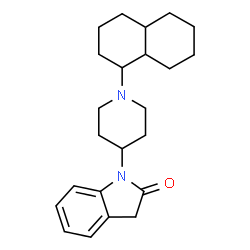 ChemSpider 2D Image | 1-[1-(Decahydro-1-naphthalenyl)-4-piperidinyl]-1,3-dihydro-2H-indol-2-one | C23H32N2O
