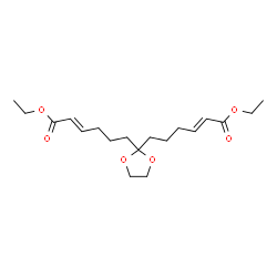 ChemSpider 2D Image | Diethyl (2E,2'E)-6,6'-(1,3-dioxolane-2,2-diyl)bis(2-hexenoate) | C19H30O6