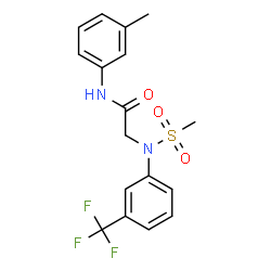 ChemSpider 2D Image | N-(3-Methylphenyl)-N~2~-(methylsulfonyl)-N~2~-[3-(trifluoromethyl)phenyl]glycinamide | C17H17F3N2O3S