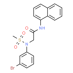 ChemSpider 2D Image | N~2~-(3-Bromophenyl)-N~2~-(methylsulfonyl)-N-1-naphthylglycinamide | C19H17BrN2O3S