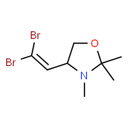 ChemSpider 2D Image | 4-(2,2-Dibromovinyl)-2,2,3-trimethyl-1,3-oxazolidine | C8H13Br2NO