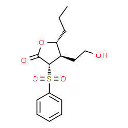 ChemSpider 2D Image | (3S,4R,5R)-4-(2-Hydroxyethyl)-3-(phenylsulfonyl)-5-propyldihydro-2(3H)-furanone | C15H20O5S