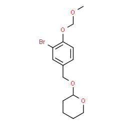 ChemSpider 2D Image | 2-{[3-Bromo-4-(methoxymethoxy)benzyl]oxy}tetrahydro-2H-pyran | C14H19BrO4