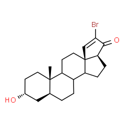 ChemSpider 2D Image | (3alpha,5alpha,8xi,9xi,14xi)-21-Bromo-3-hydroxy-18,21-cyclopregn-18-en-20-one | C21H29BrO2