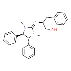 ChemSpider 2D Image | (2S)-2-{[(4R,5R)-1,3-Dimethyl-4,5-diphenyl-2-imidazolidinylidene]amino}-3-phenyl-1-propanol | C26H29N3O