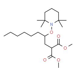 ChemSpider 2D Image | Dimethyl {2-[(2,2,6,6-tetramethyl-1-piperidinyl)oxy]octyl}malonate | C22H41NO5