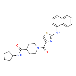 ChemSpider 2D Image | N-Cyclopentyl-1-{[2-(1-naphthylamino)-1,3-thiazol-4-yl]carbonyl}-4-piperidinecarboxamide | C25H28N4O2S