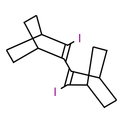 ChemSpider 2D Image | 3,3'-Diiodo-2,2'-bi(bicyclo[2.2.2]octane)-2,2'-diene | C16H20I2