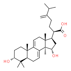 ChemSpider 2D Image | (3alpha,15alpha)-3,15-Dihydroxy-24-methylenelanosta-7,9(11)-dien-21-oic acid | C31H48O4