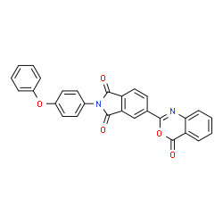 ChemSpider 2D Image | 5-(4-Oxo-4H-benzo[d][1,3]oxazin-2-yl)-2-(4-phenoxy-phenyl)-isoindole-1,3-dione | C28H16N2O5