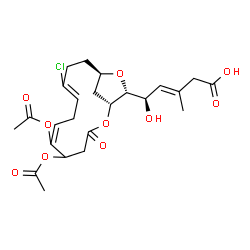 ChemSpider 2D Image | (3E,5R)-5-[(1R,13R,15R)-5,6-Diacetoxy-10-chloro-3-oxo-2,14-dioxabicyclo[11.2.1]hexadeca-6,9-dien-15-yl]-5-hydroxy-3-methyl-3-pentenoic acid | C24H31ClO10